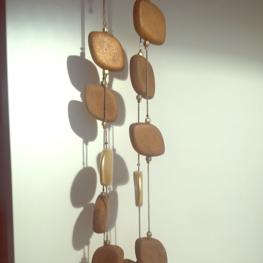 Double strand Wooden Necklace. 12”